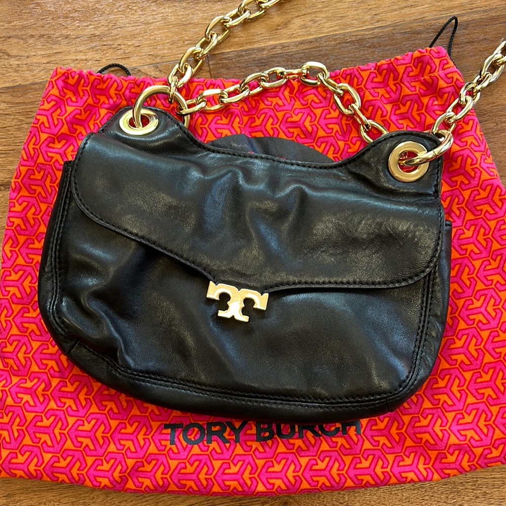 Tory Burch black leather shoulder bag